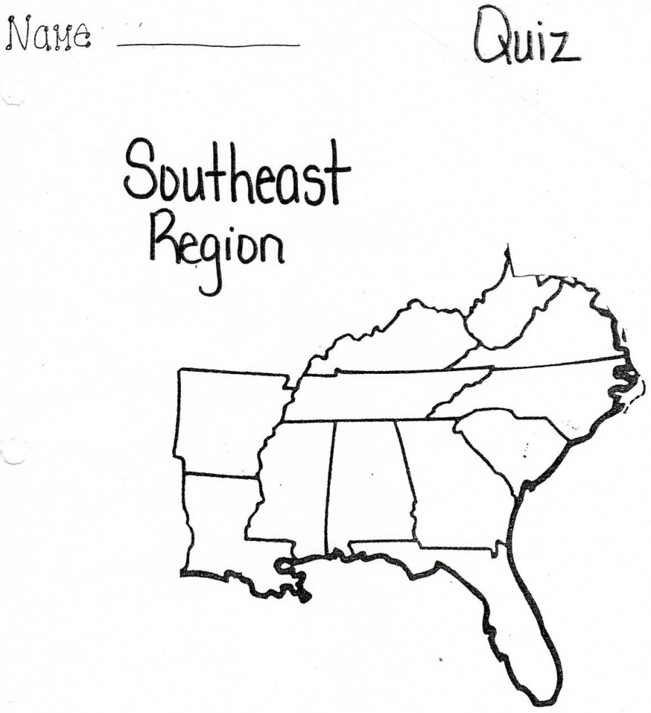 Blank Southeast Region Map Printable