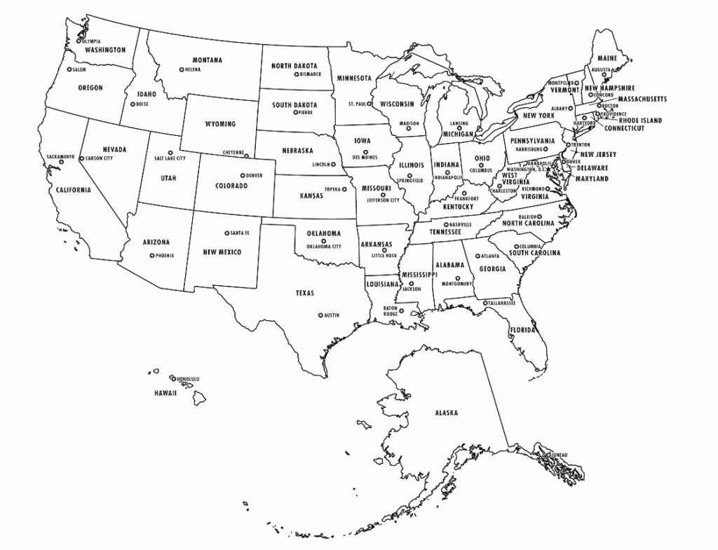 Blank States And Capitals Map Printable Printable Map