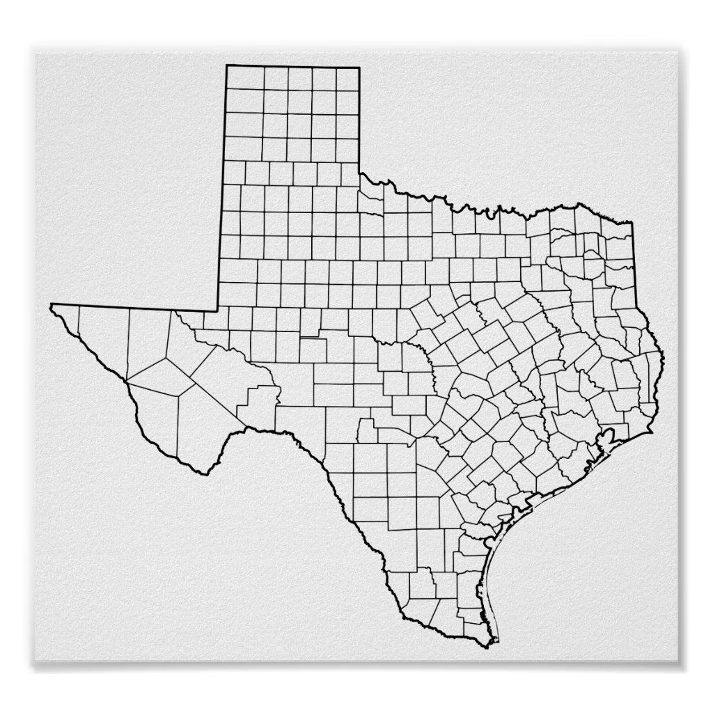 Blank Texas Map Printable
