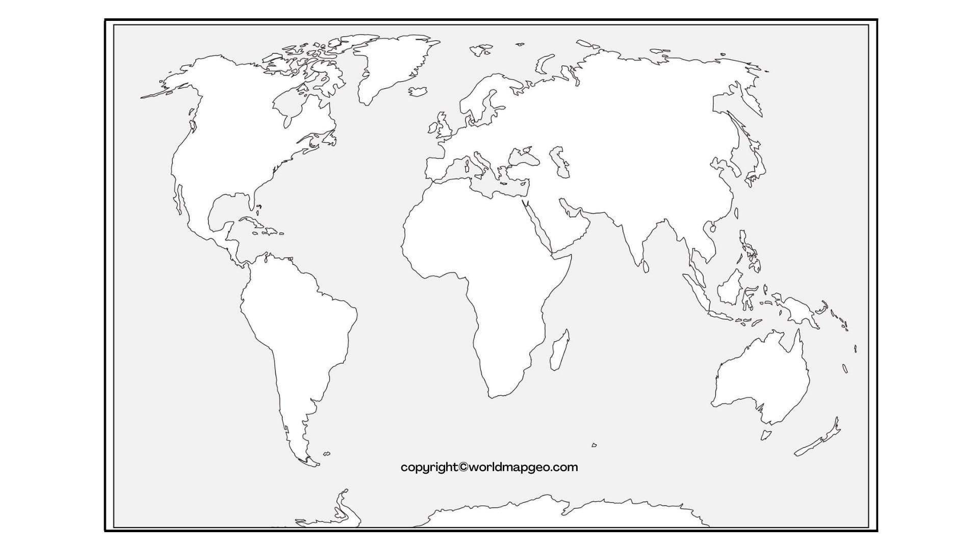 Blank World Map Pdf Printable