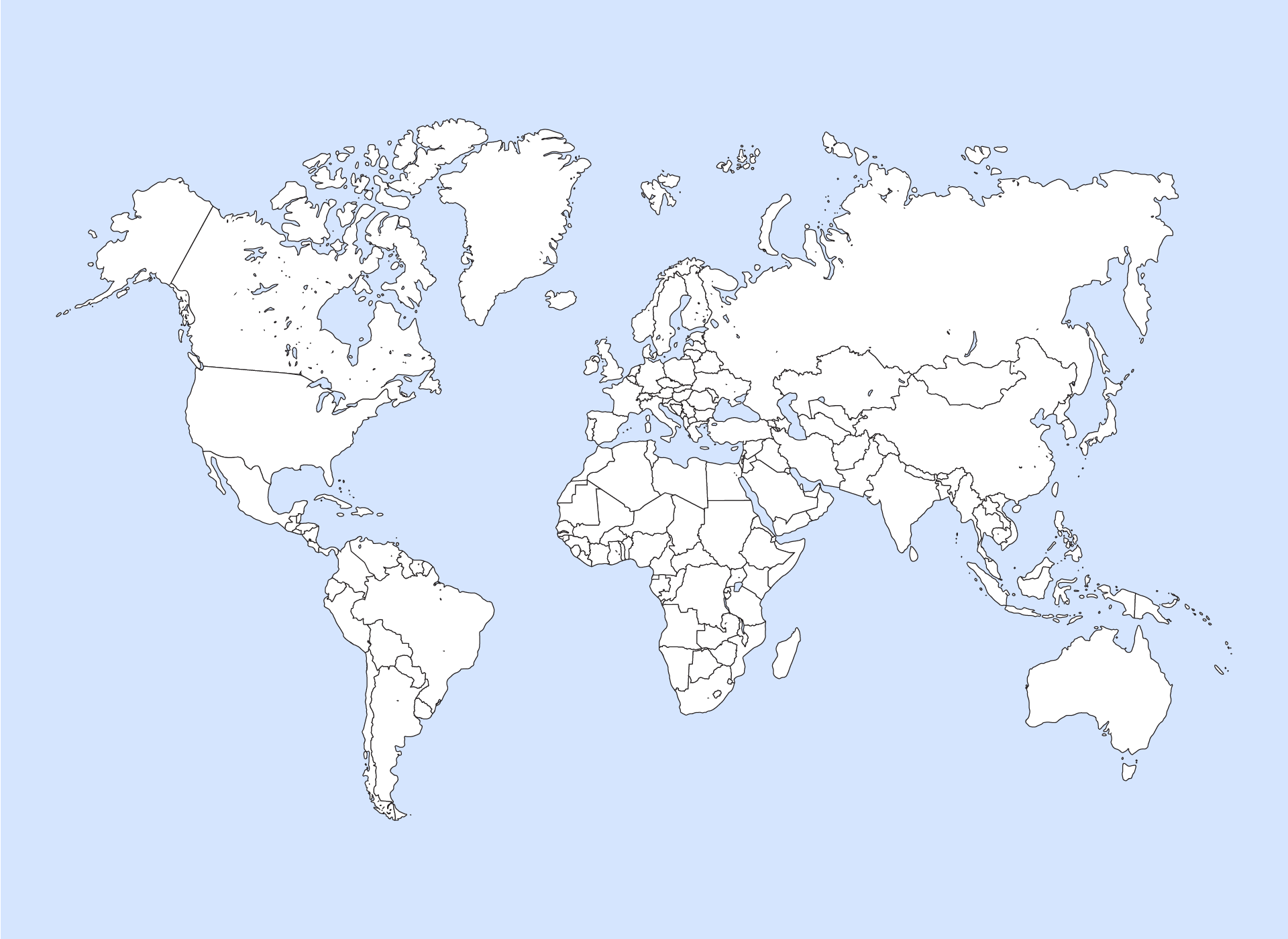 Blank World Map With Countries Printable