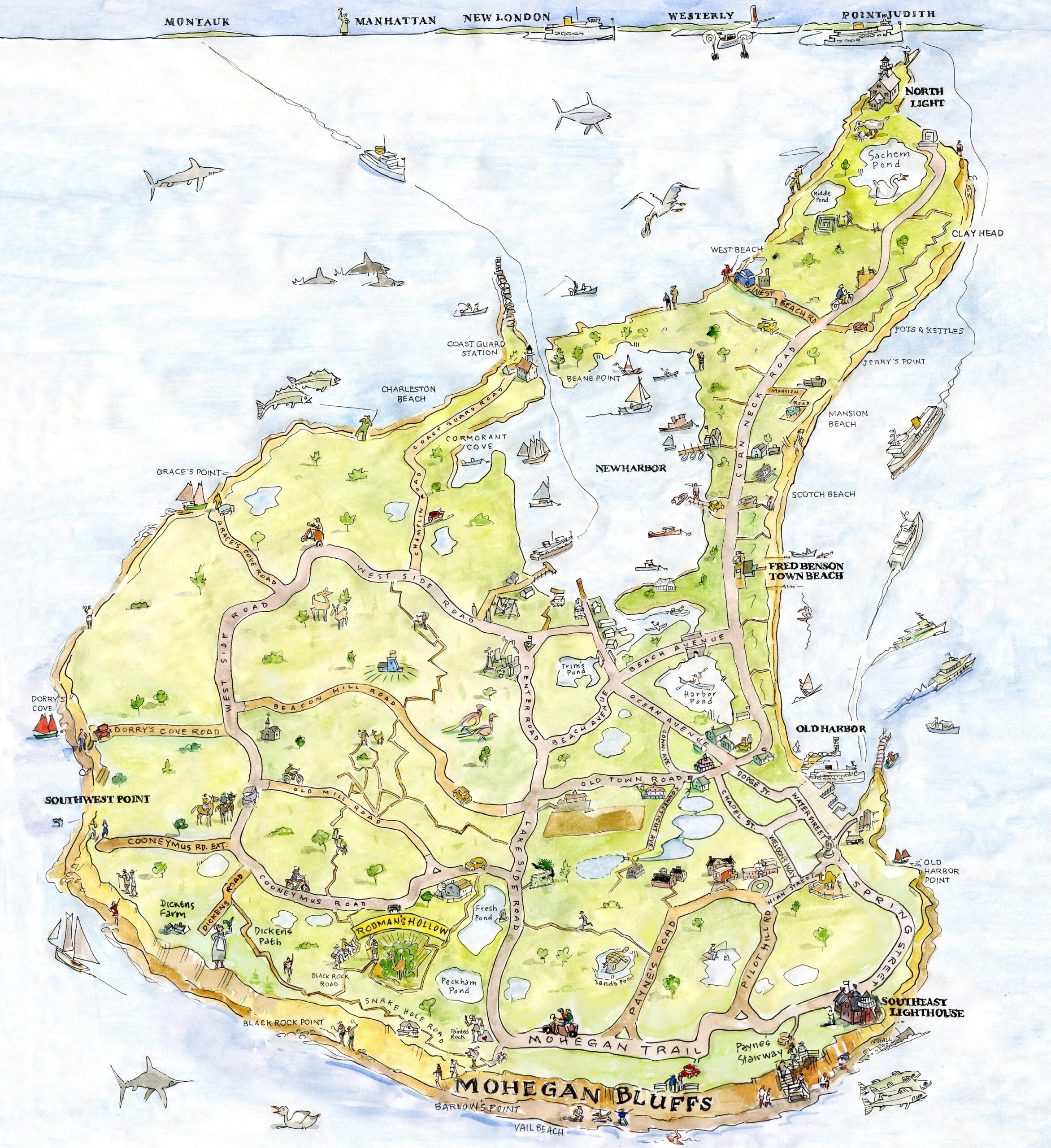 Block Island Map Printable Free Printable Map
