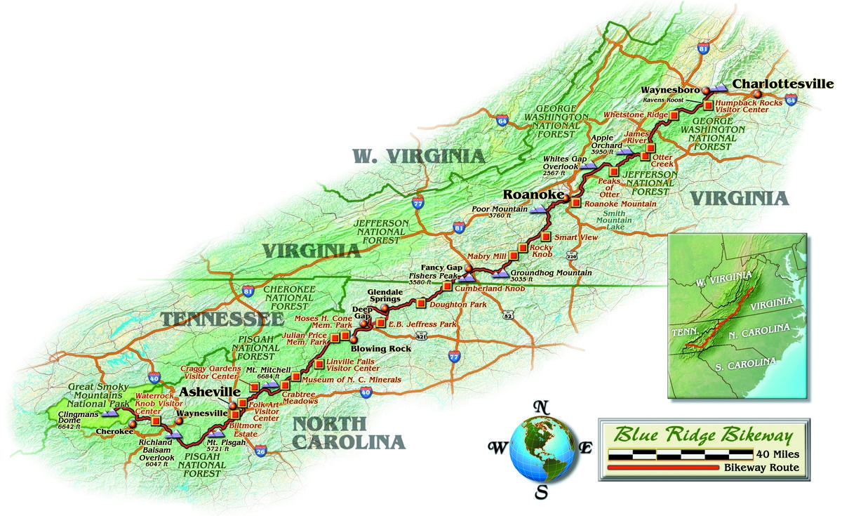 Blue Ridge Parkway Printable Map