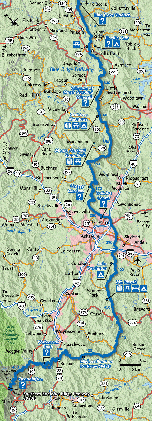 Blue Ridge Parkway Printable Map
