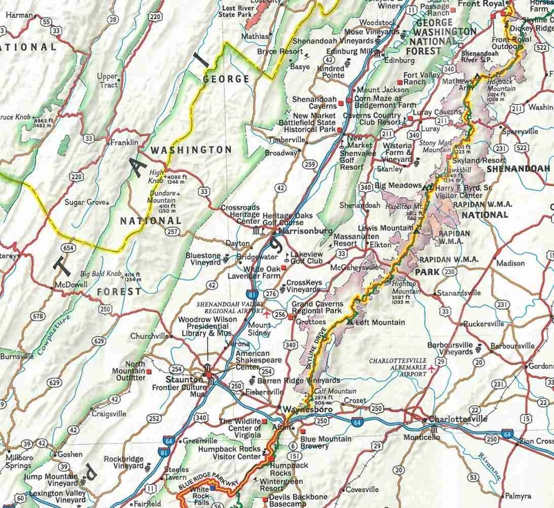 Blue Ridge Parkway Printable Map