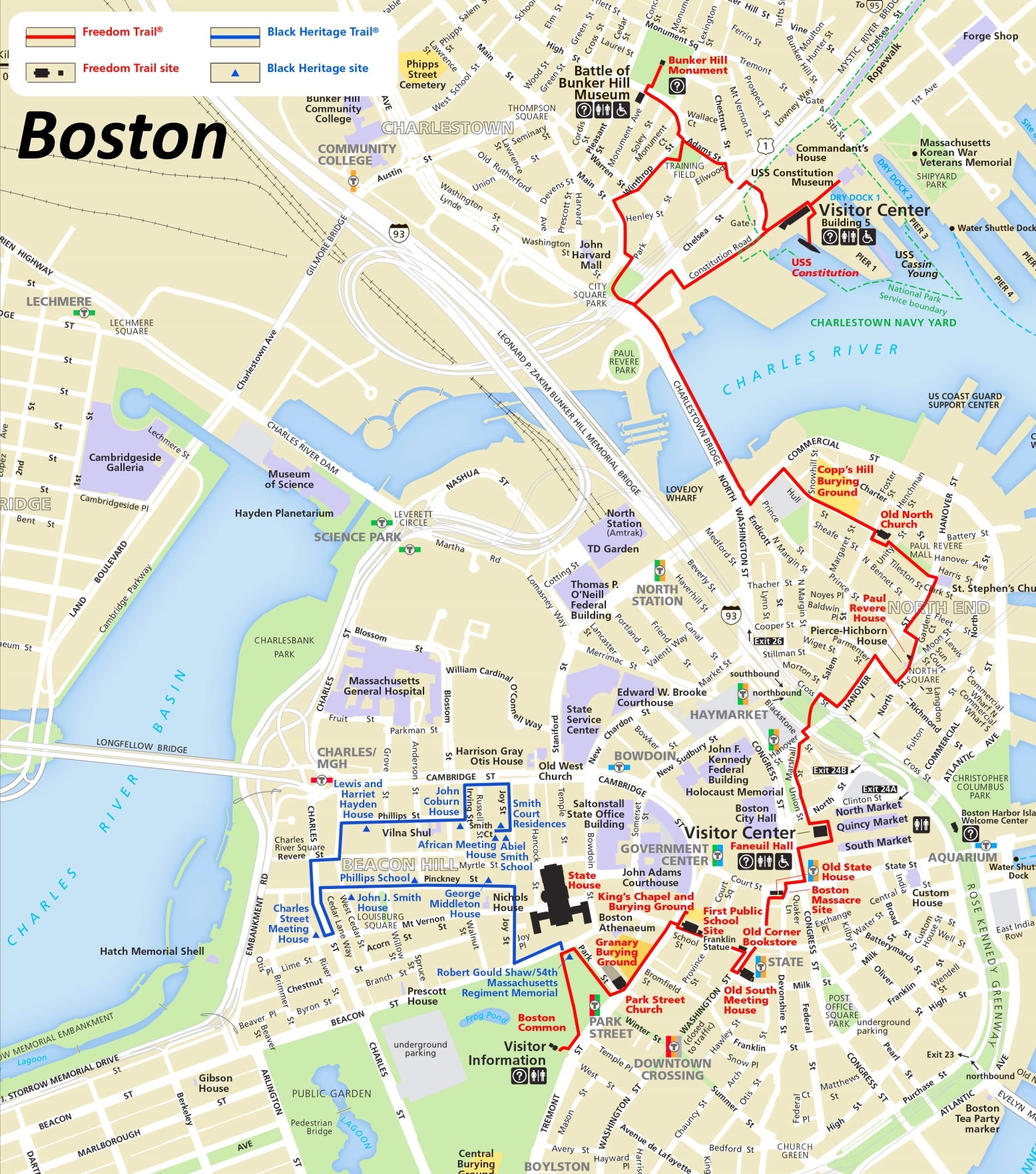 Boston Freedom Trail Map Printable