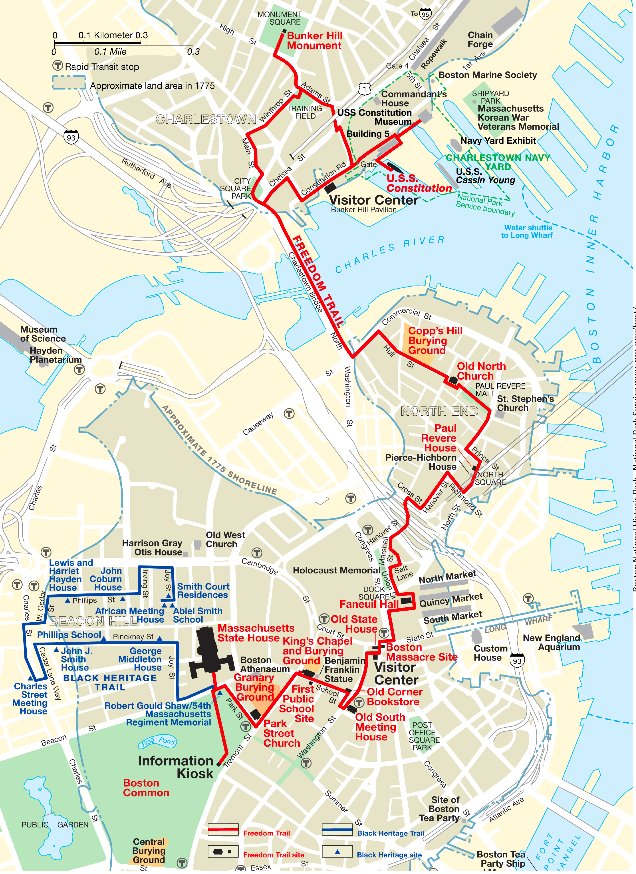 Boston Freedom Trail Map Printable