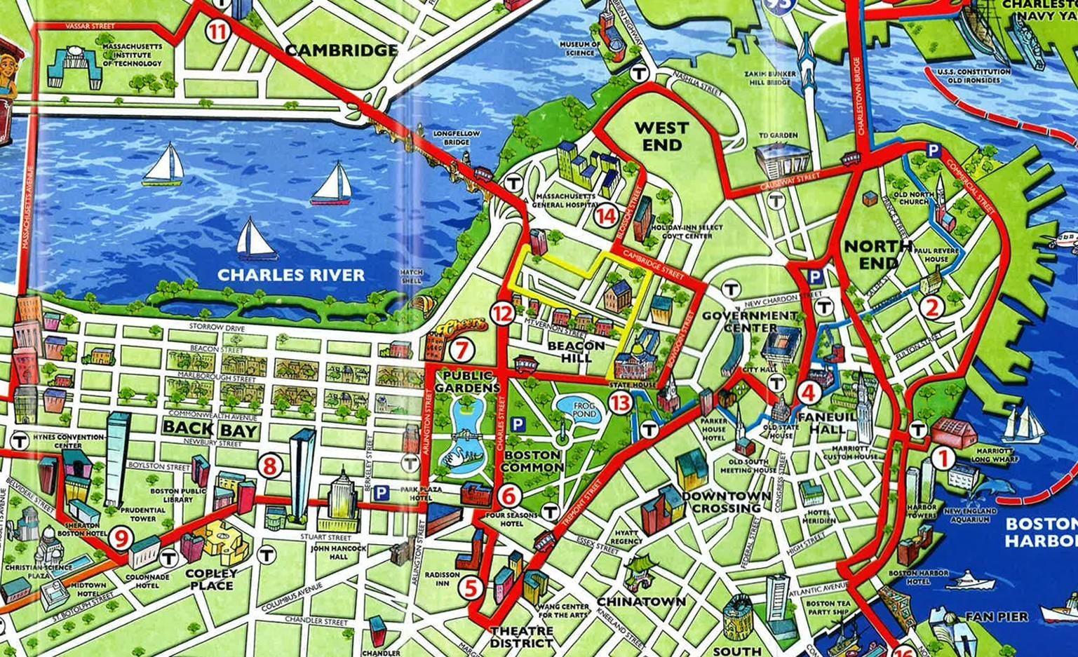 Boston Tourist Map Printable