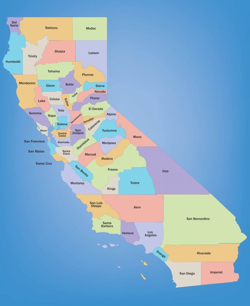 California County Map Printable