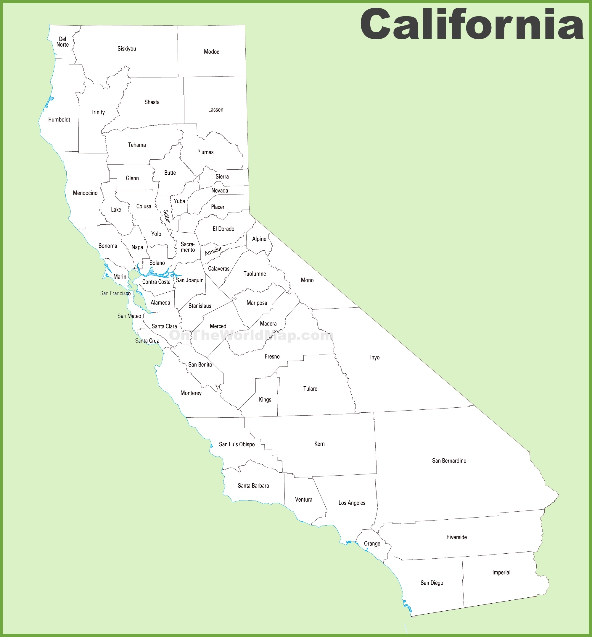 California County Map Printable