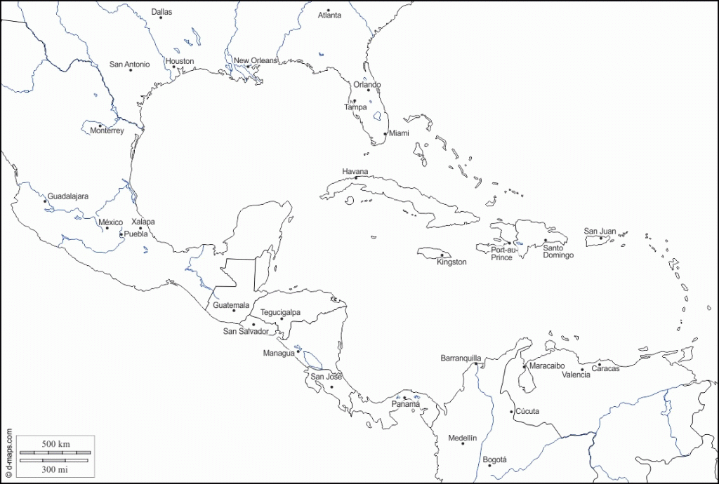 Caribbean Map Printable