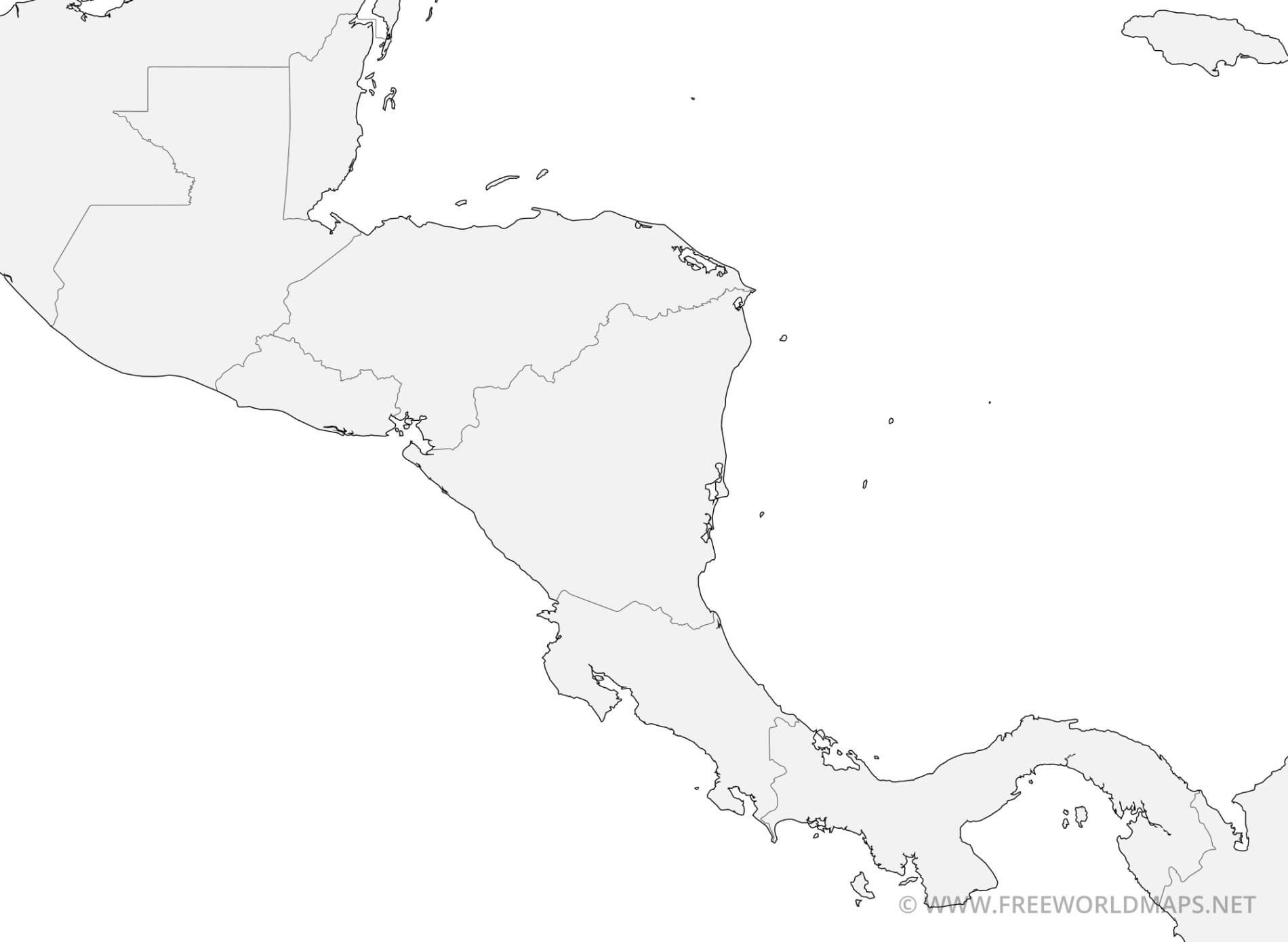 Central America Map Blank Printable