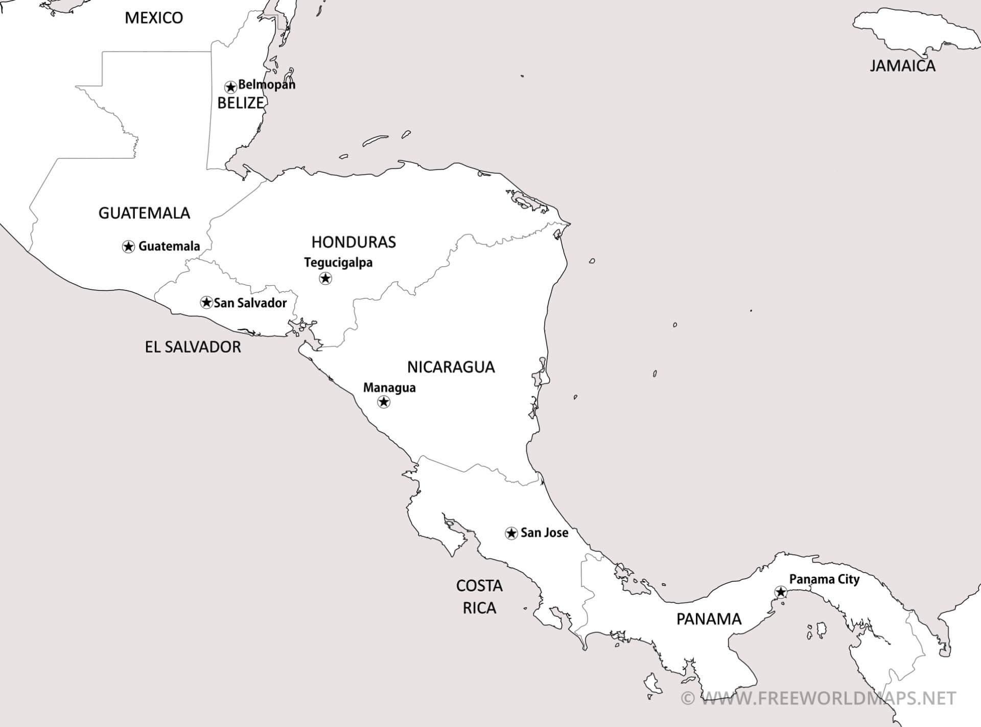 Central America Map Printable
