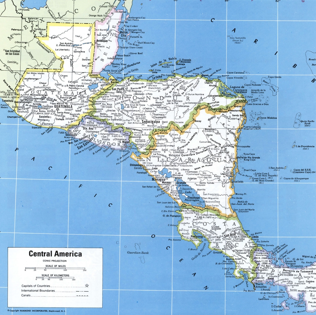 Central America Map Printable