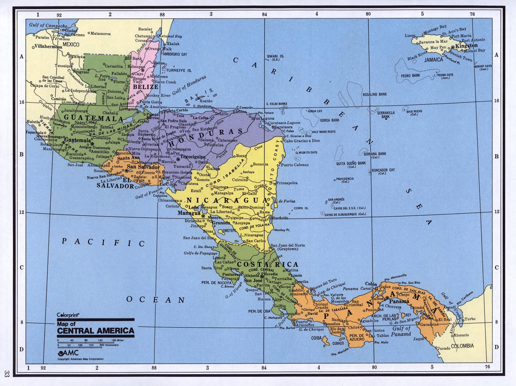 Central America Map Printable