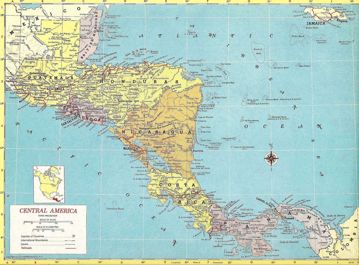 Central America Printable Map