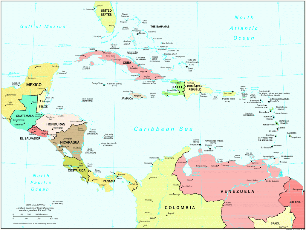 Central America Printable Map