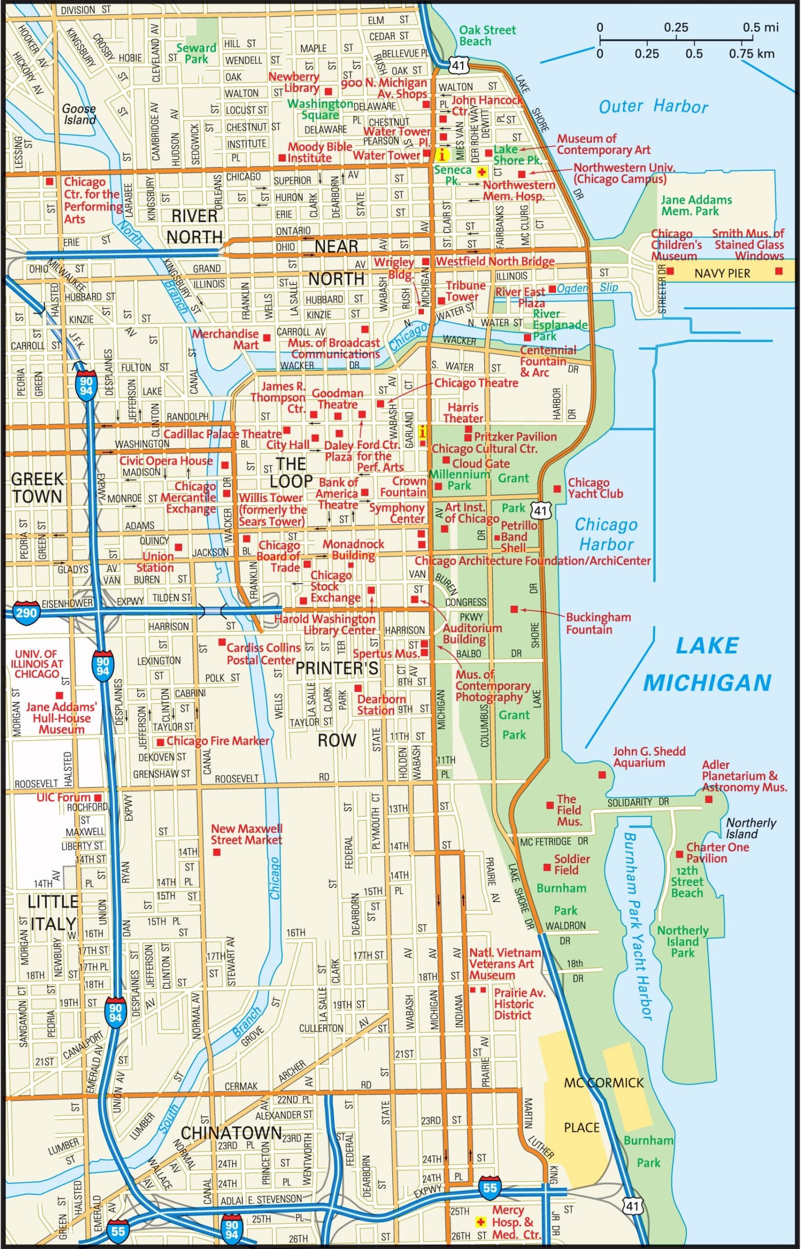 Chicago City Map Printable