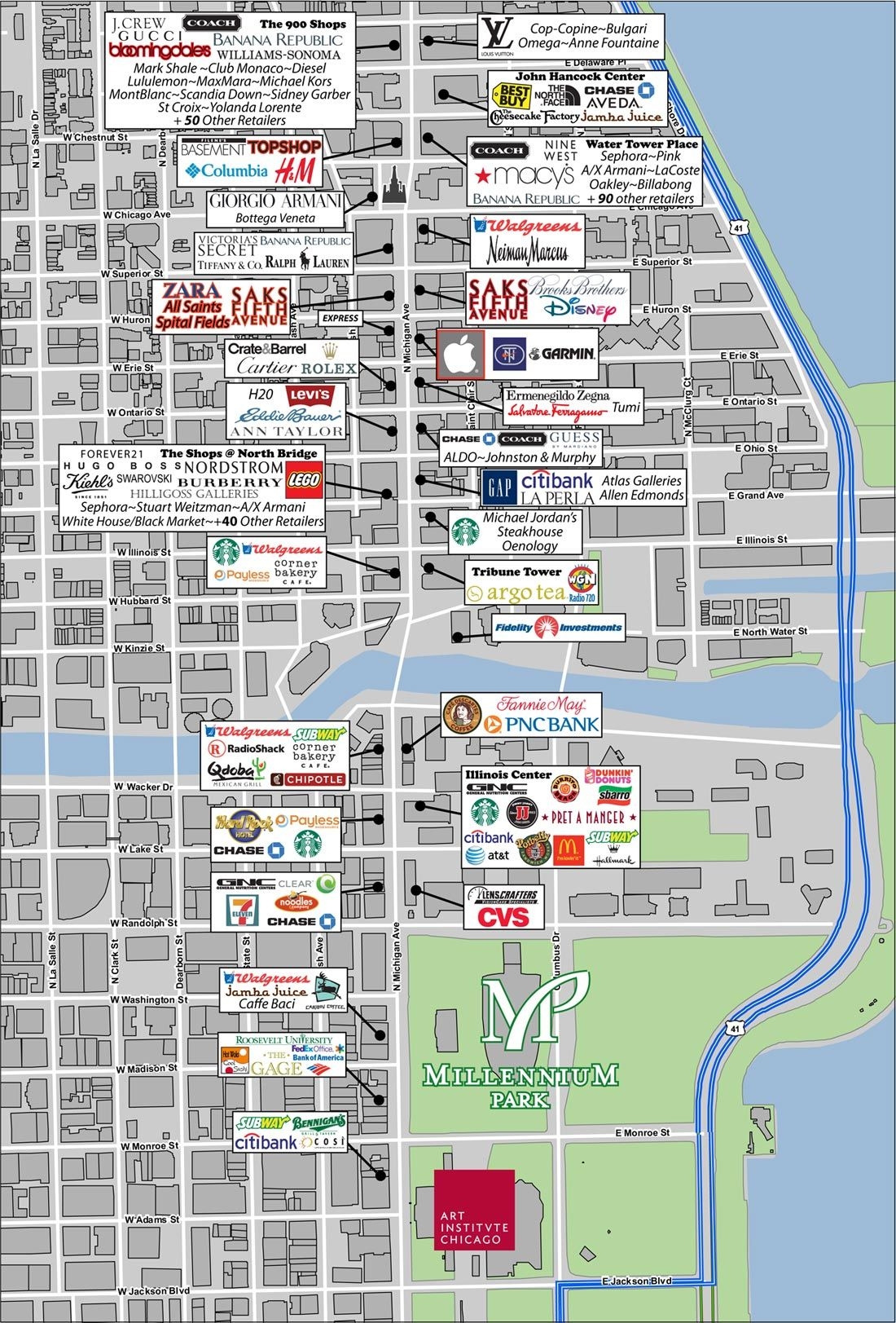 Chicago Downtown Map Printable