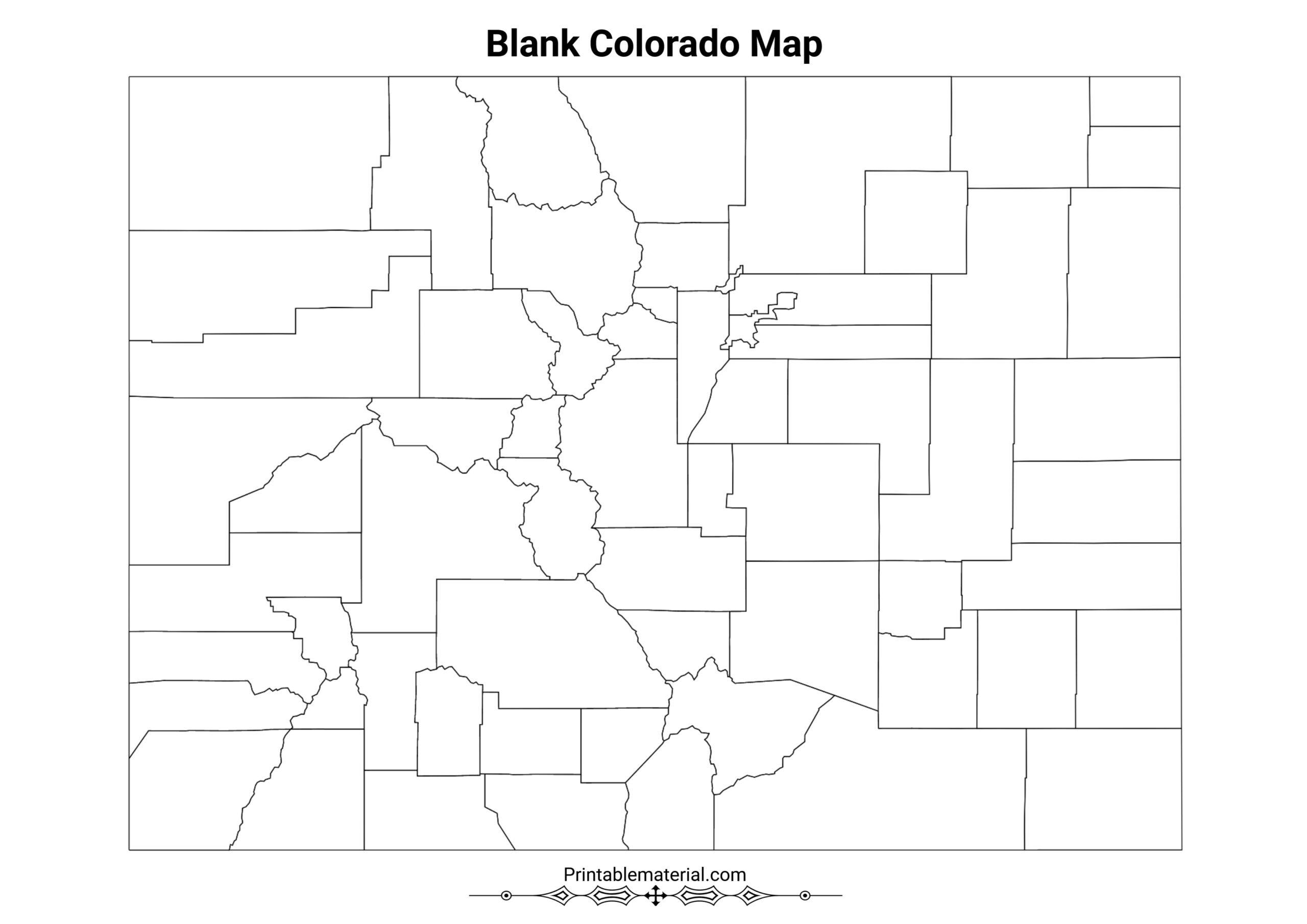 Colorado County Map Blank Map Outline Map Printable PDF