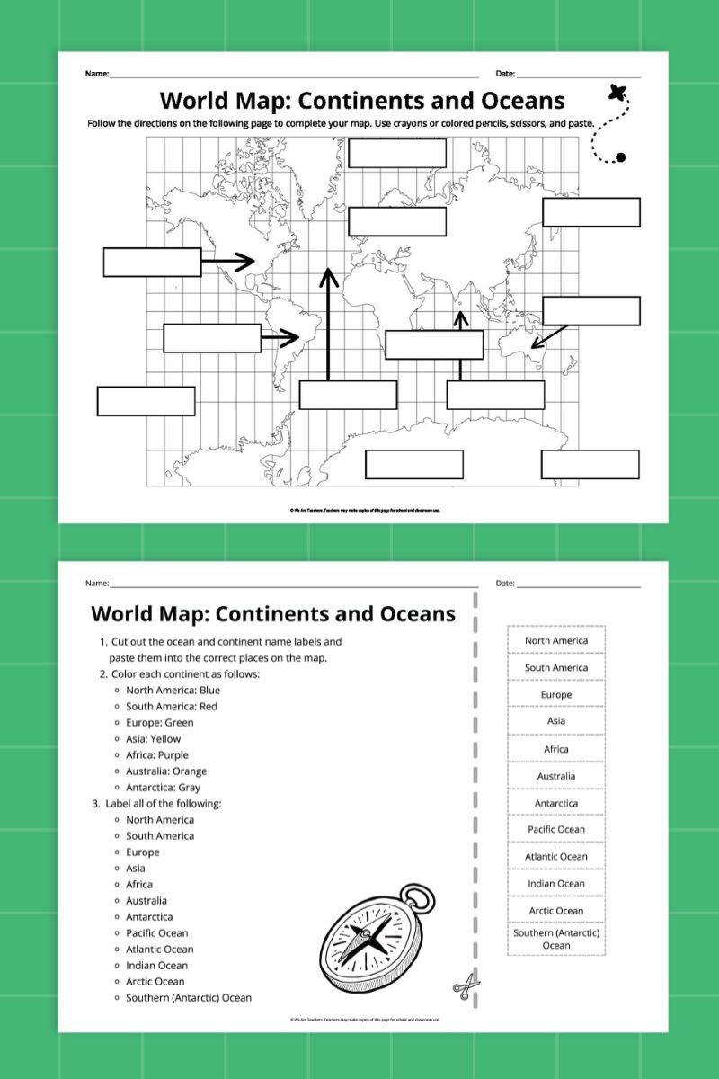 Continents Map Free Printable Continents Map