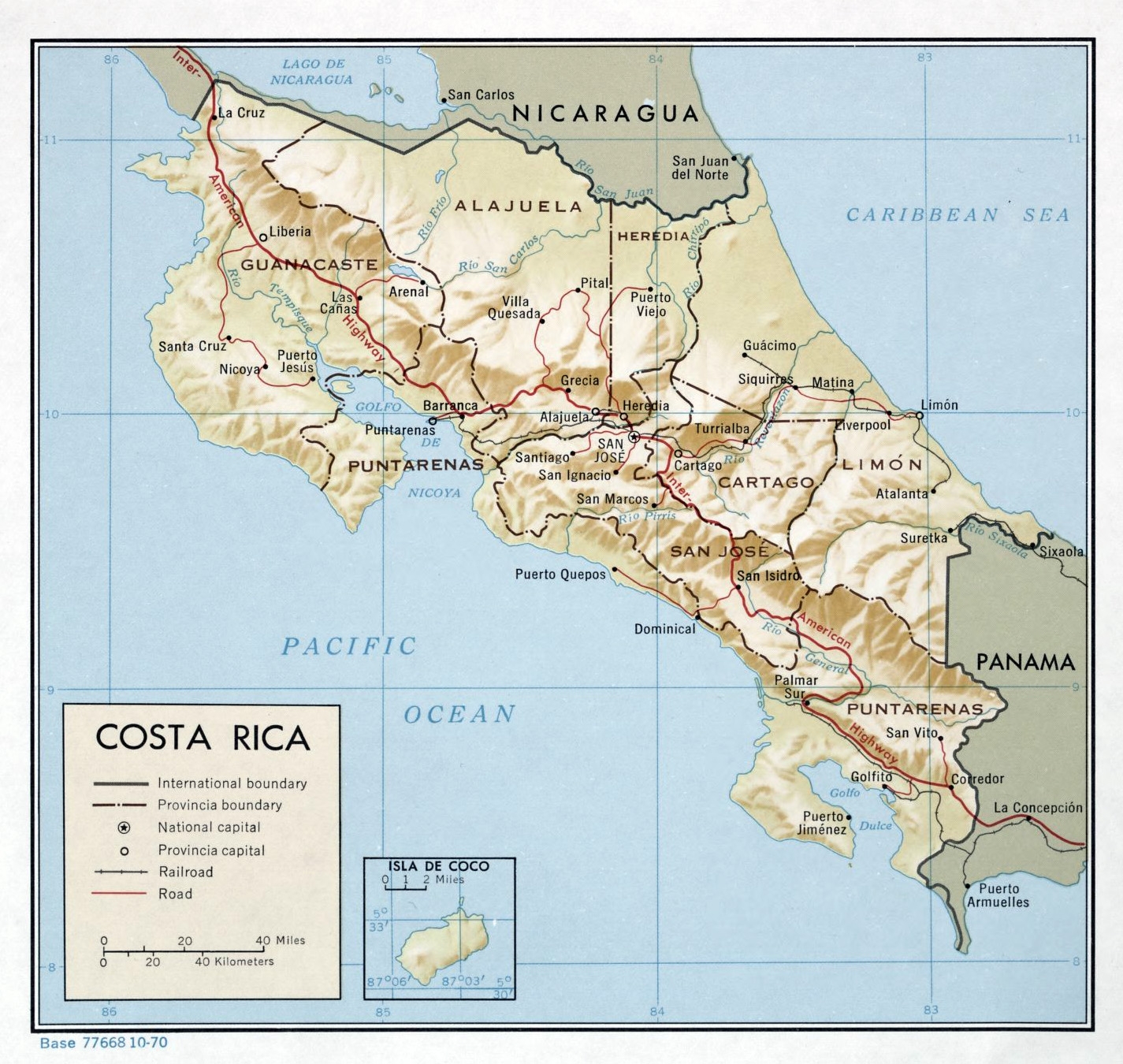 Costa Rica Map Printable