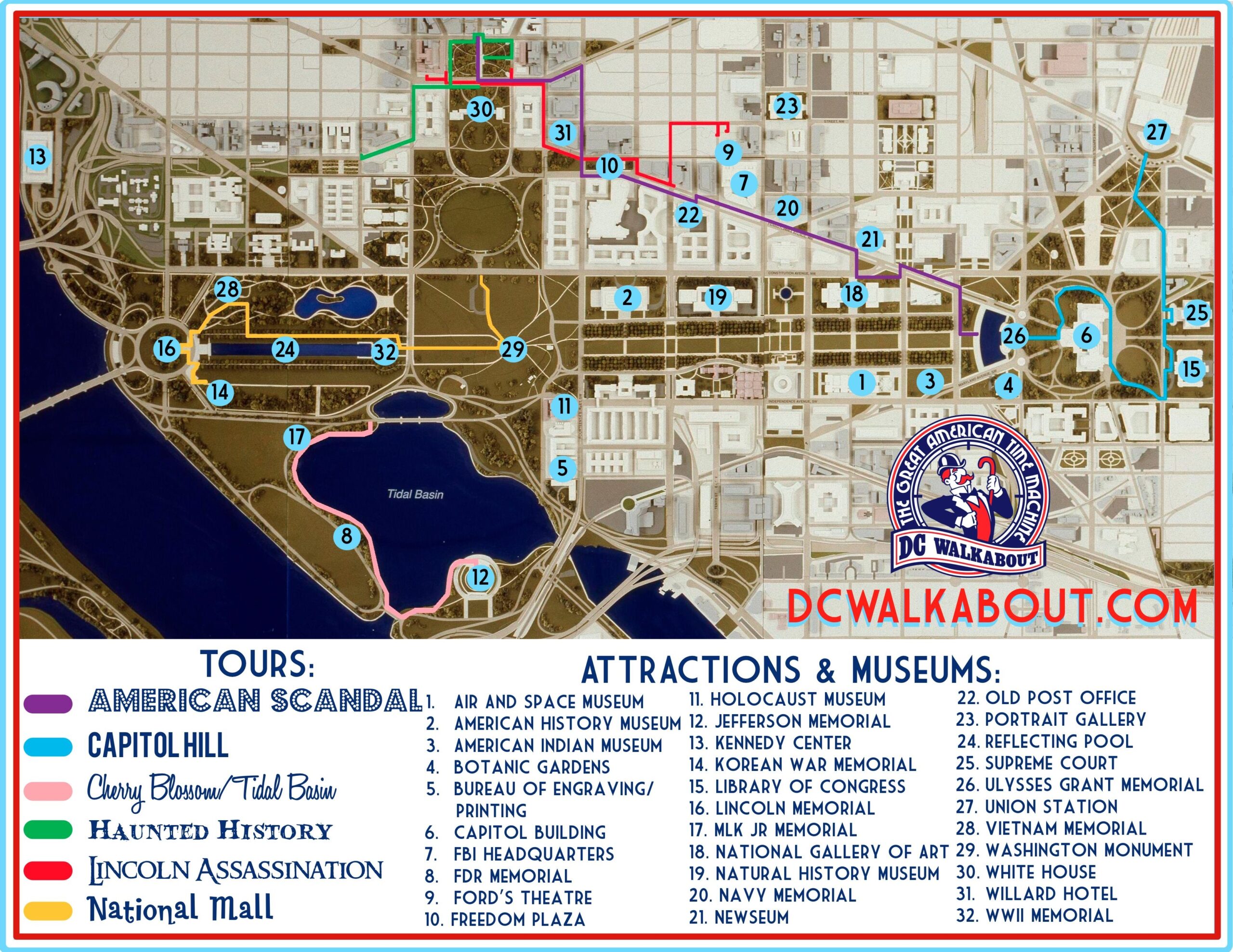 Dc Tourist Map Printable UK Printable Hub