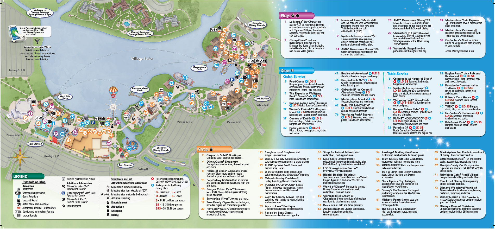 Disney Springs Map Printable