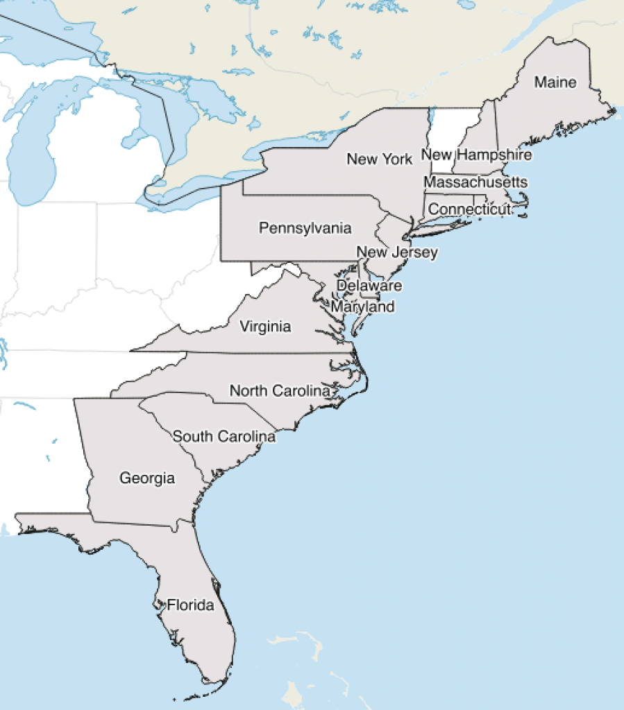 East Coast Map Printable East Coast Map Printable
