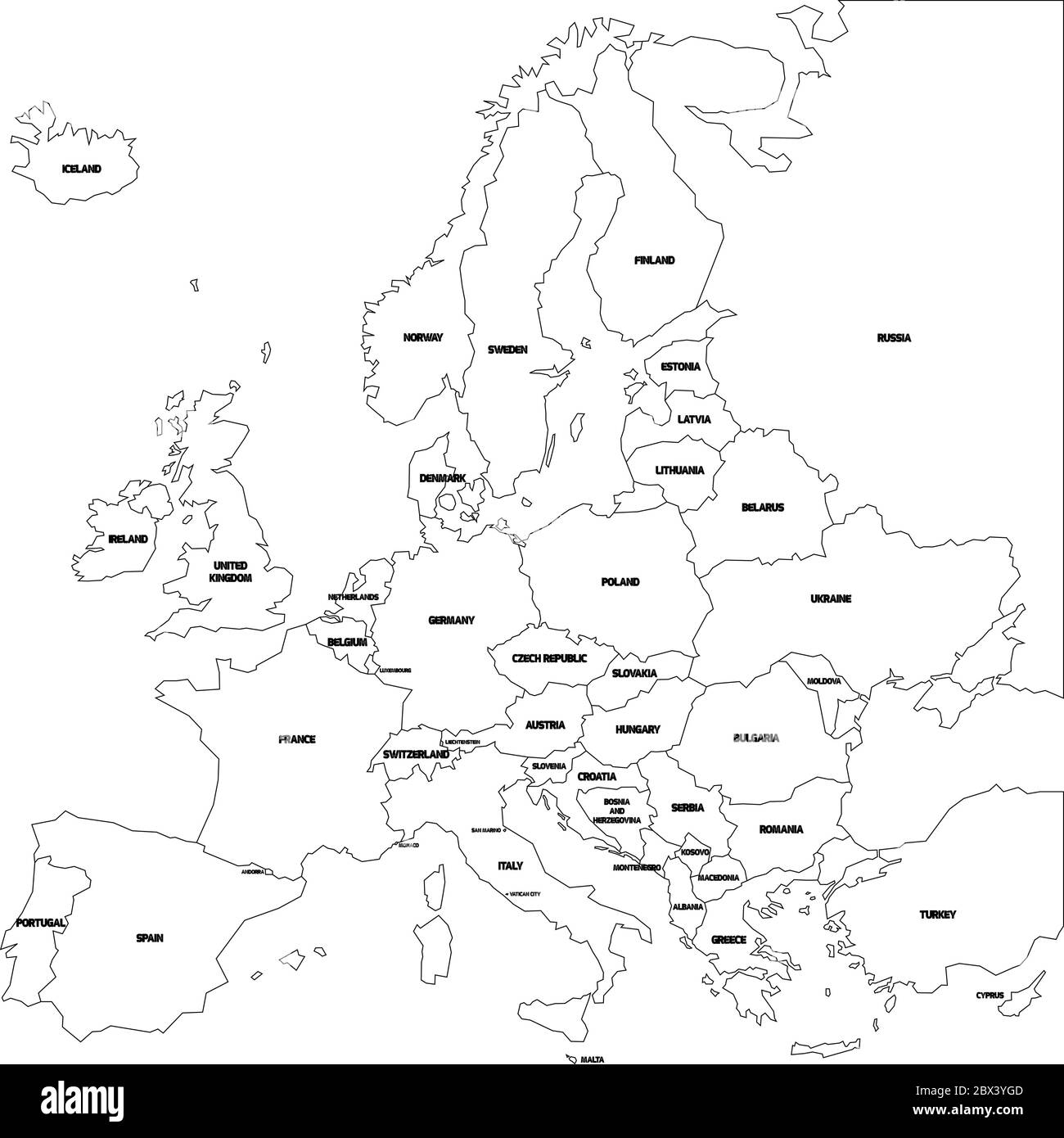 Europe Map Outline Printable