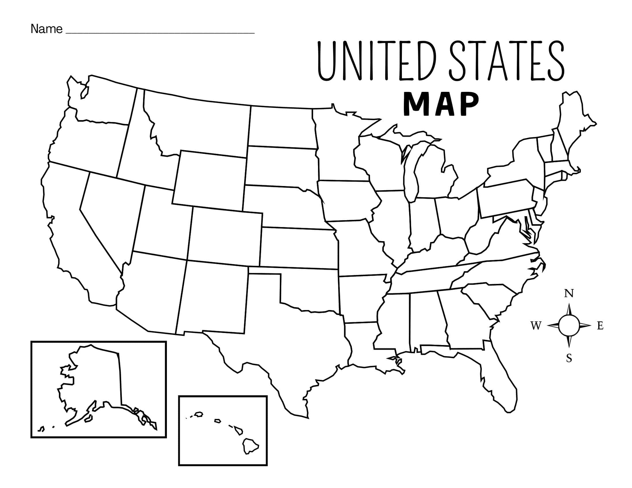 Free Blank Us Map Printable