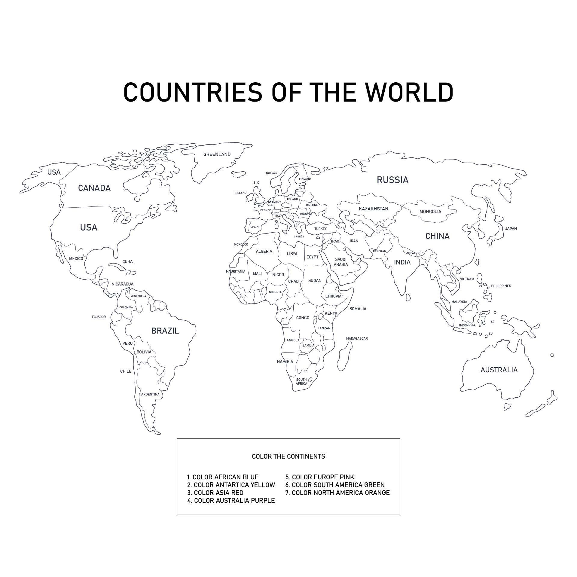 Free Labelled World Map Printable Year Edition Printables For Everyone