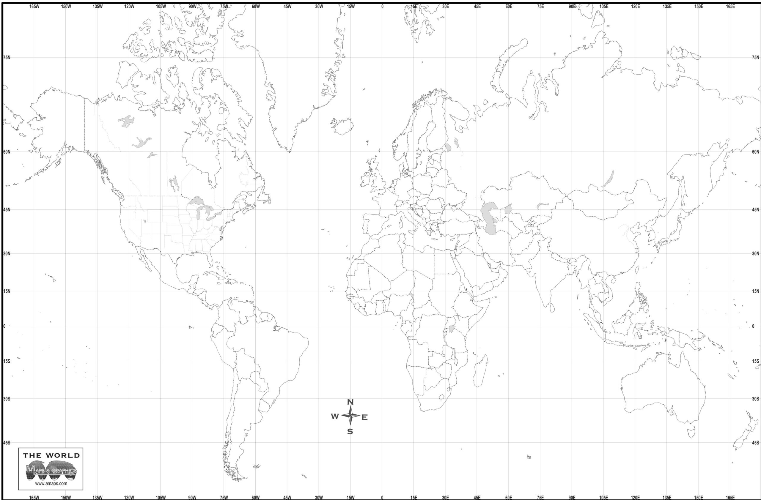 Free Printable Black And White Outline Map Of The World Download Free 