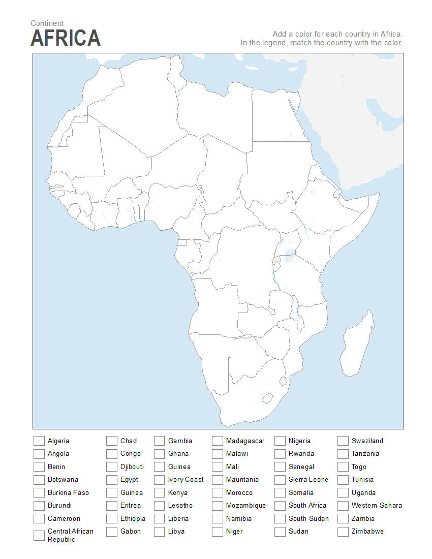 Free Printable Blank Africa Map PDF Download Printables For Everyone