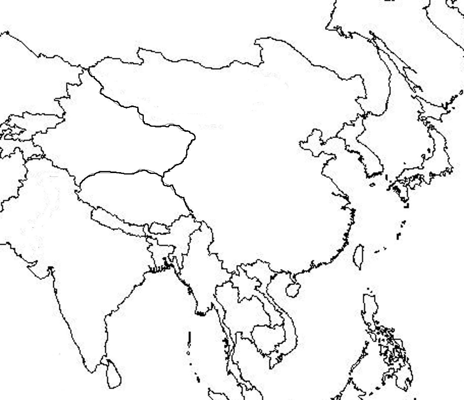 Free Printable Blank Map Of Asia Easy Download Printables For Everyone