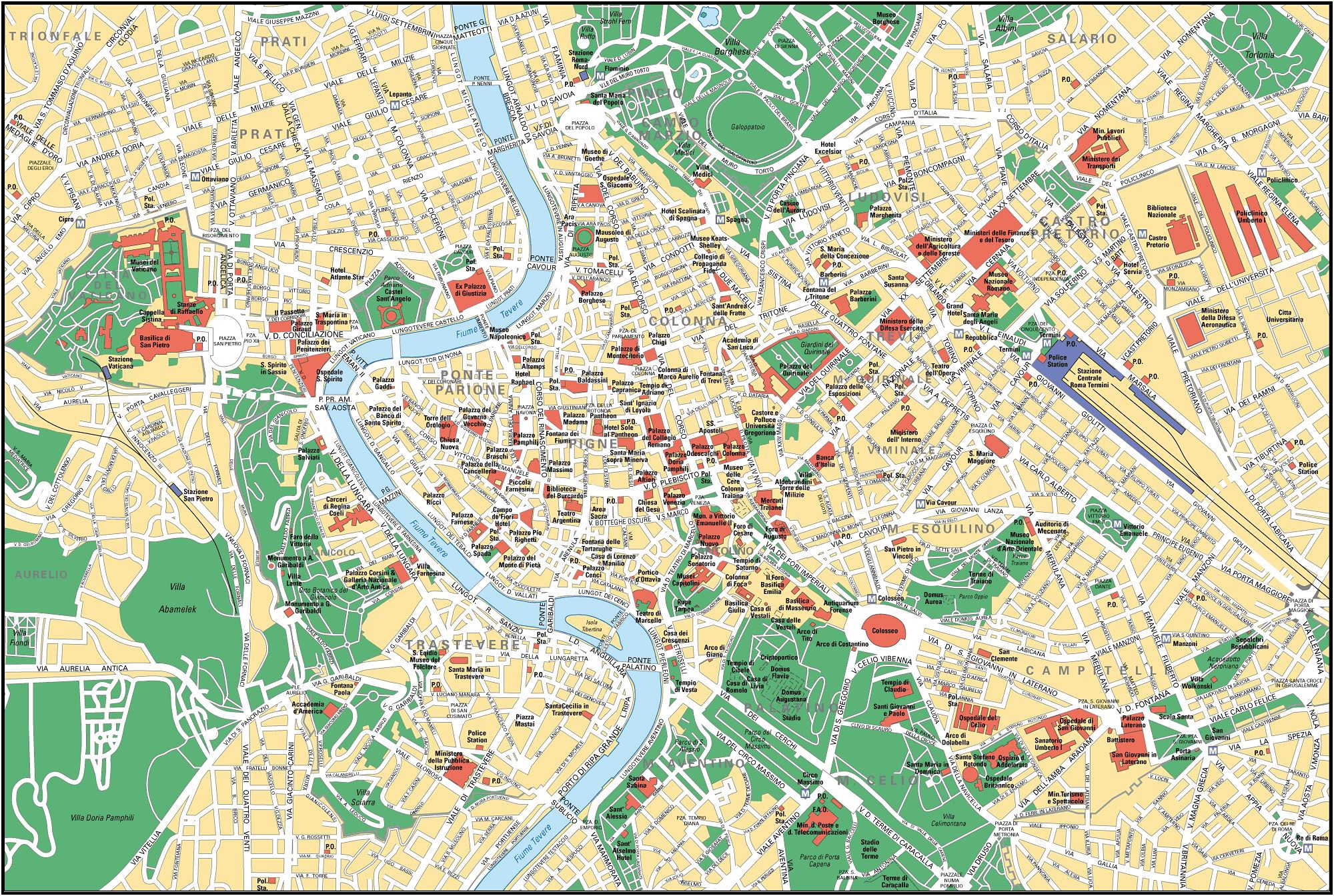 Free Printable City Map Of Rome Easy To Use Printables For Everyone