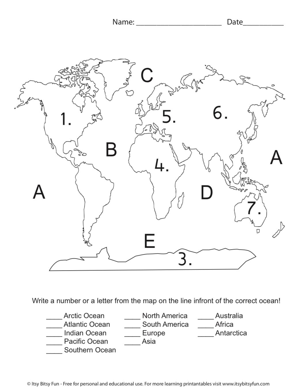 Free Printable Continent Maps Easy Download Printables For Everyone