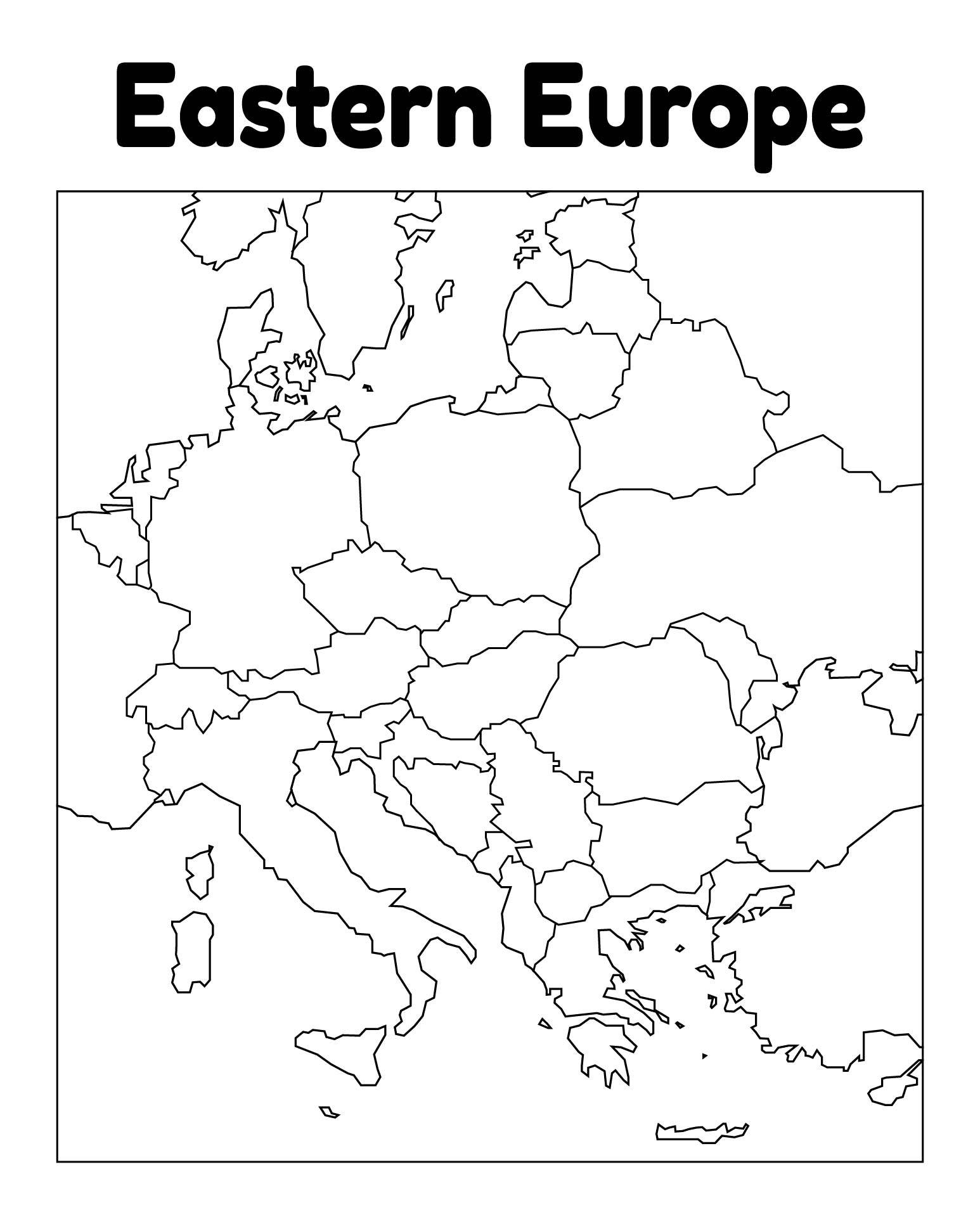 Free Printable Europe Outline Map Easy Download Printables For Everyone