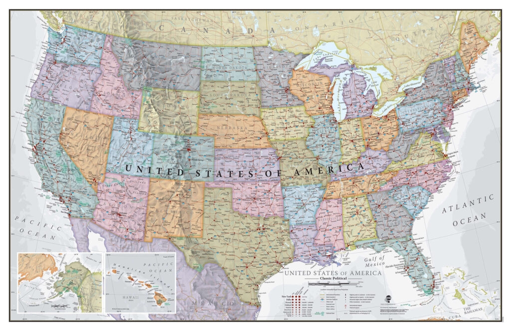 Free Printable Large USA Map Detailed Downloadable Printables For 