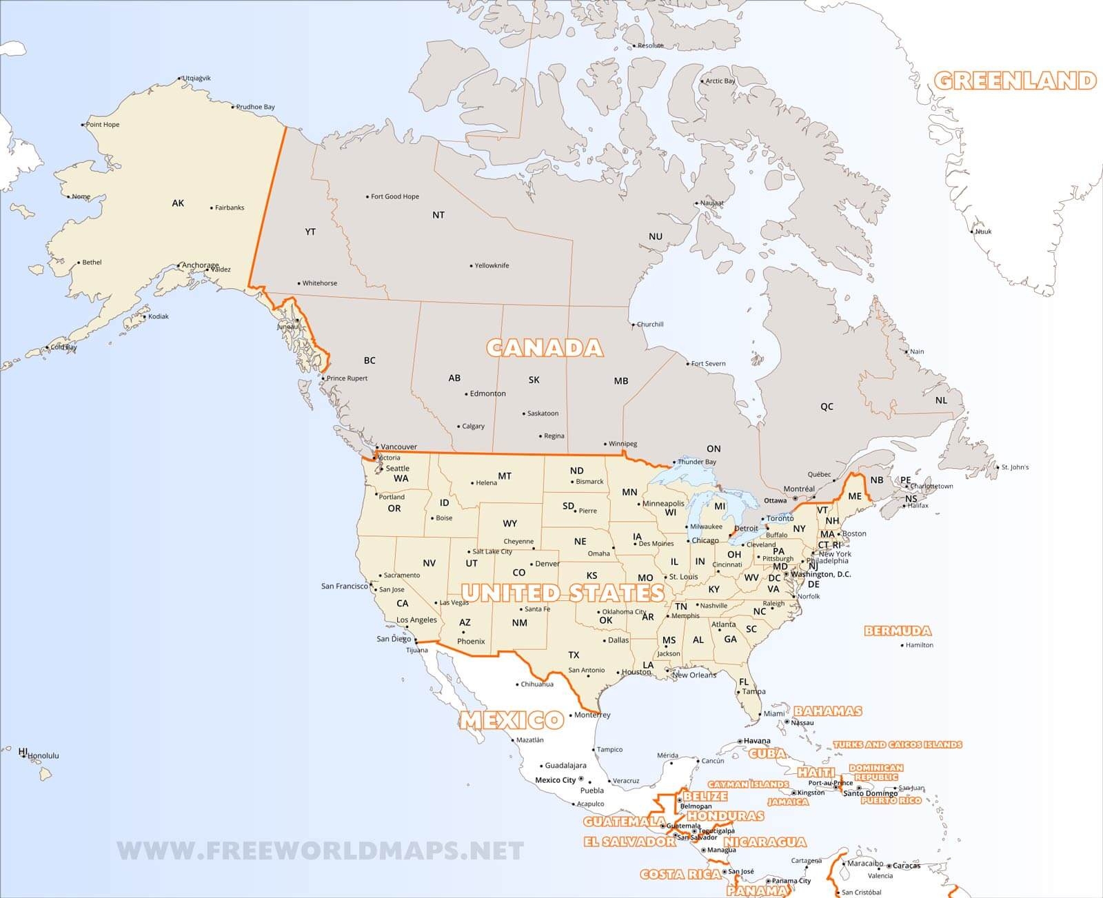 Free Printable Map North America FREE Printable