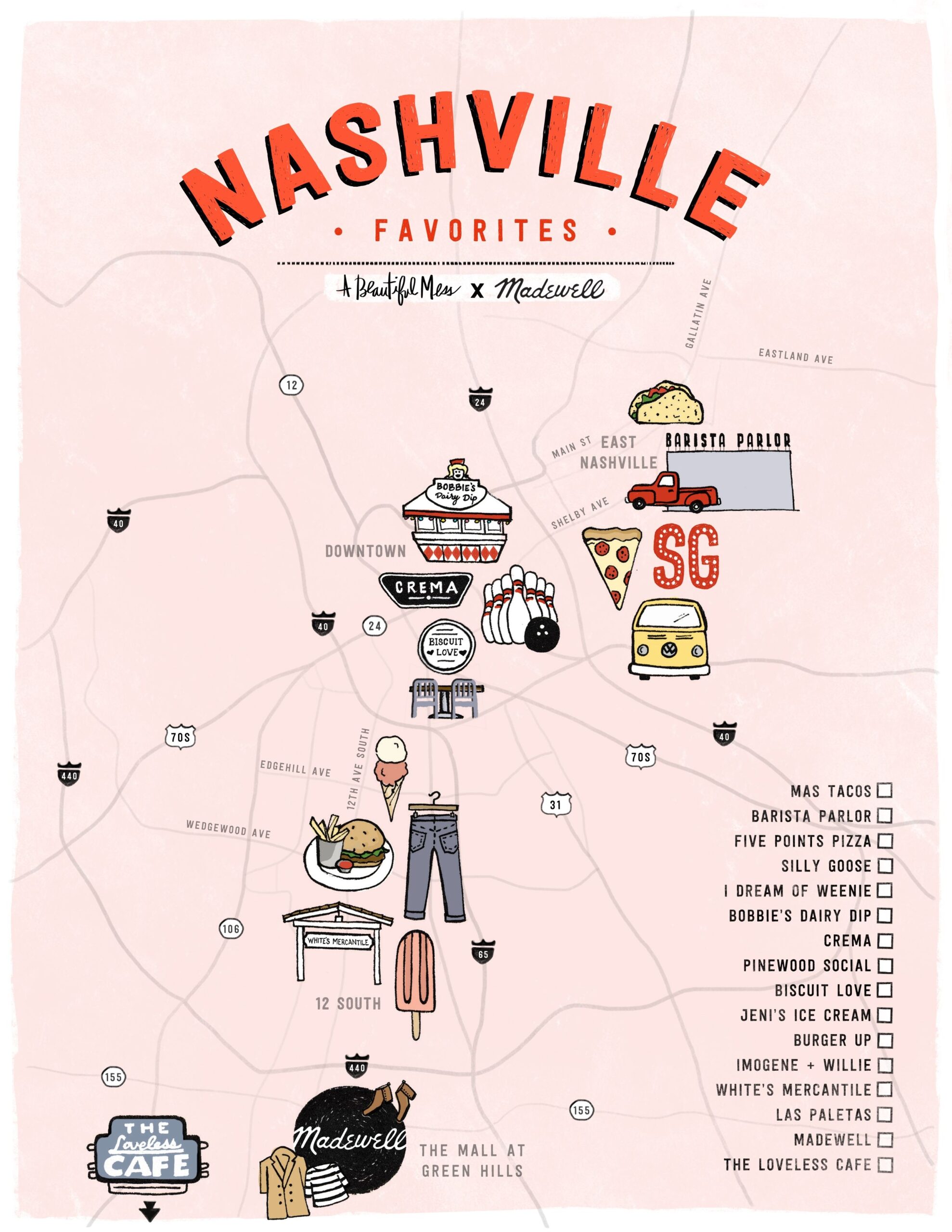 Free Printable Map Of Nashville TN Easy Download Printables For 