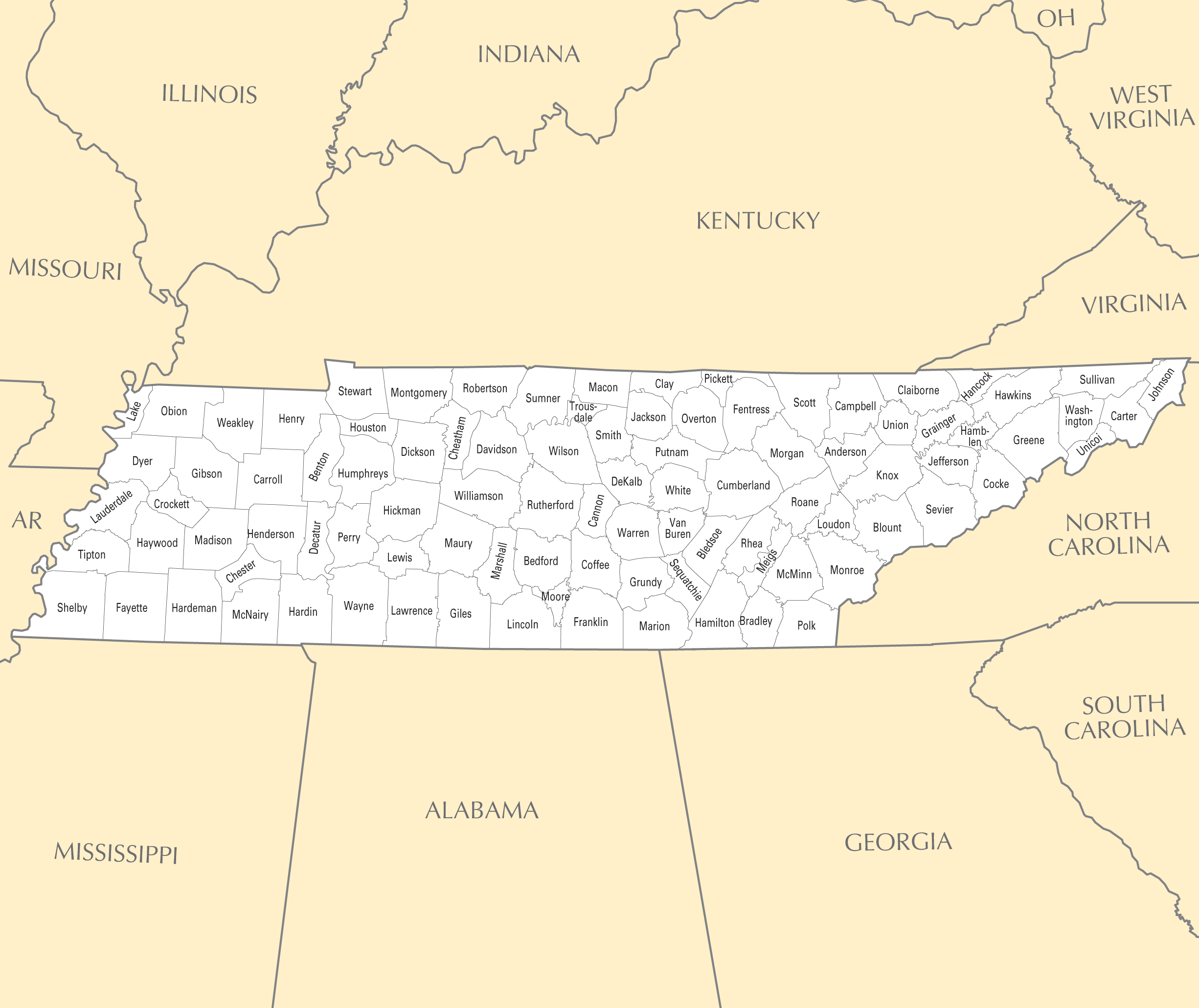 Free Printable Map Of Tennessee Year Guide Printables For Everyone