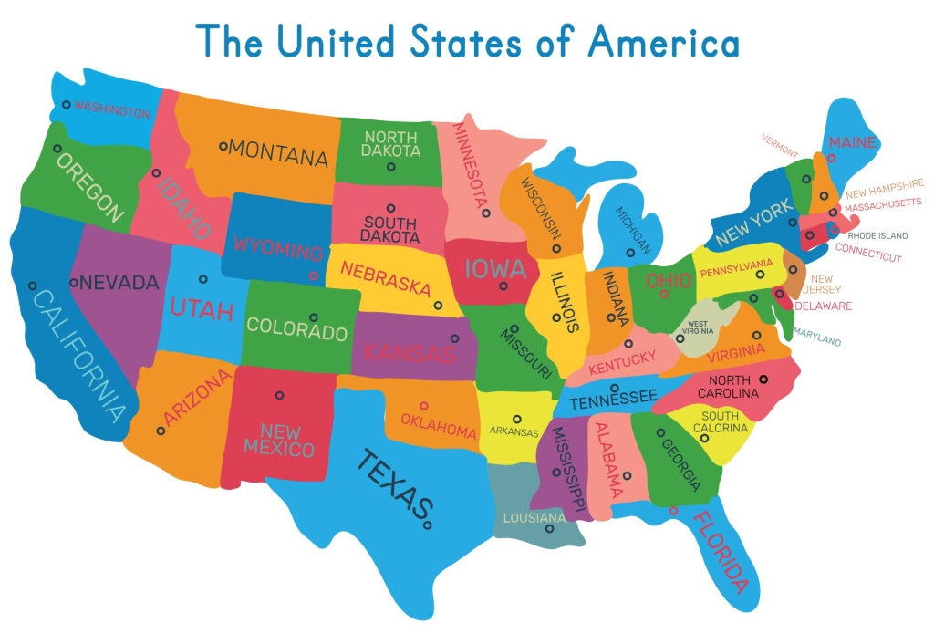 Free Printable Map Of The United States Free Printable Map Of USA 