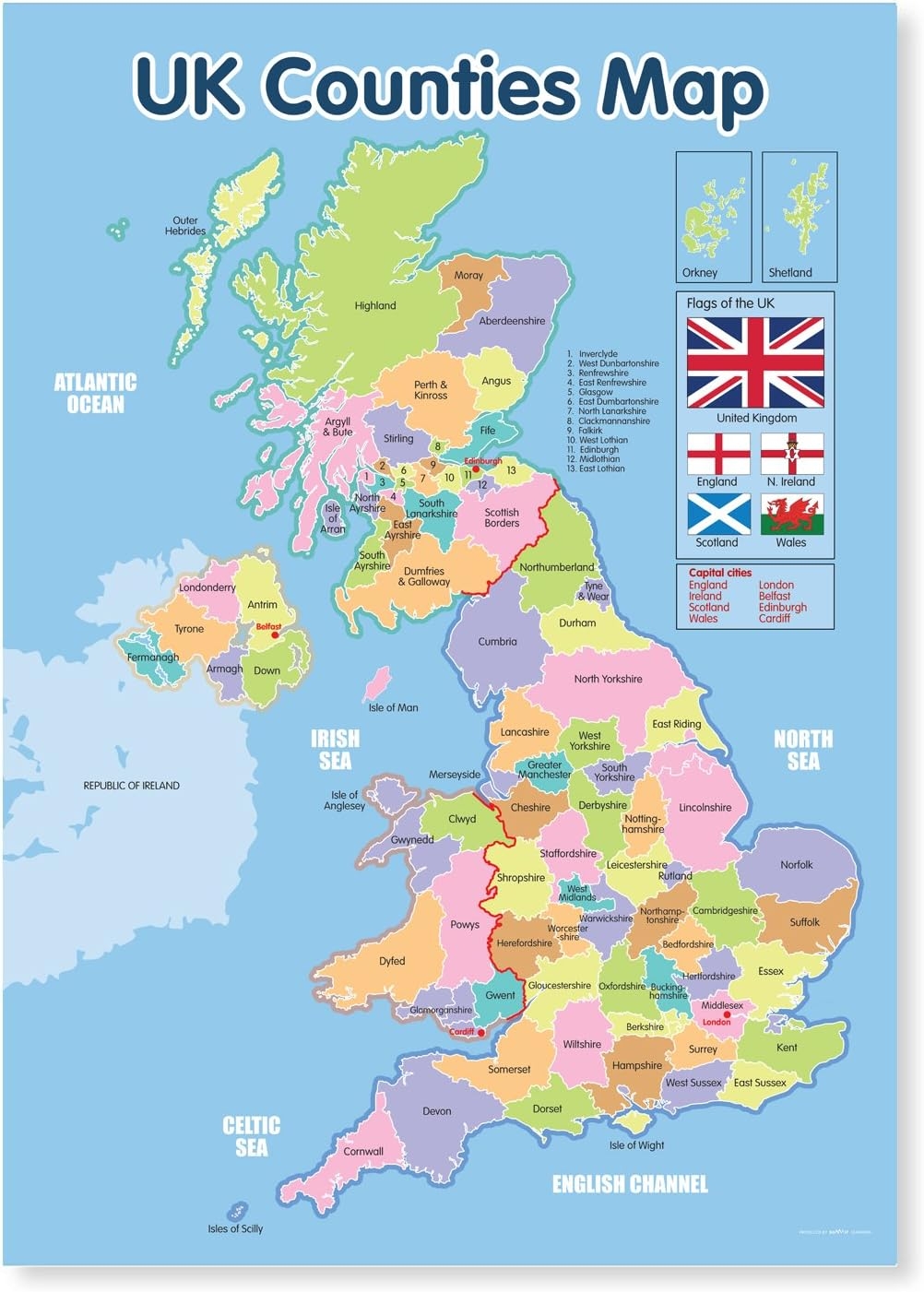 Free Printable Map Of Uk Counties