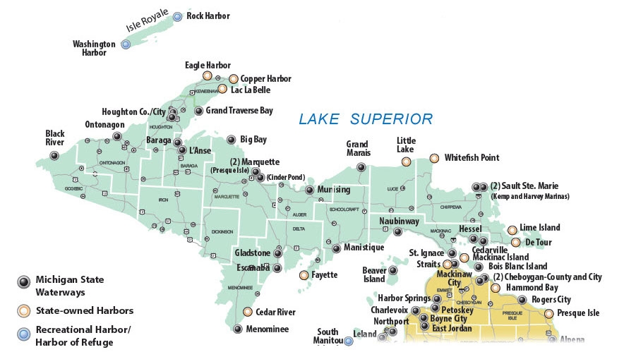 Free Printable Map Of Upper Peninsula Michigan