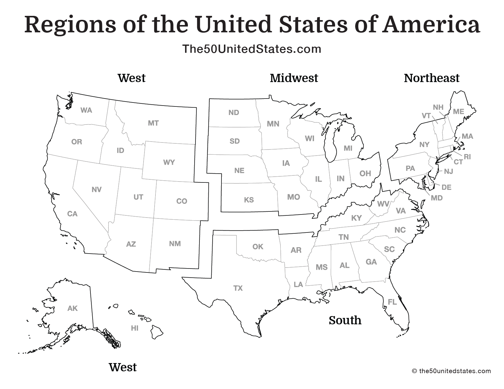 Free Printable Map Of USA States With Capital Labeled The 50 United 