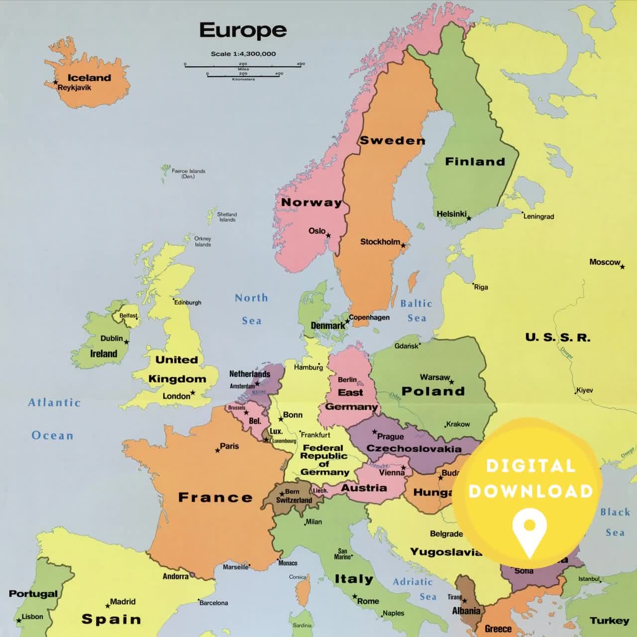 Free Printable Maps Of Europe 57 OFF