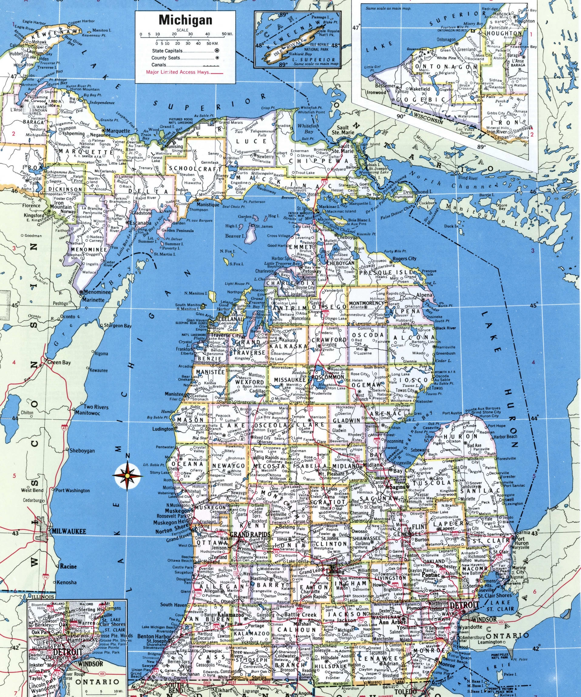 Free Printable Michigan Map Year Michigan Maps Printables For Everyone
