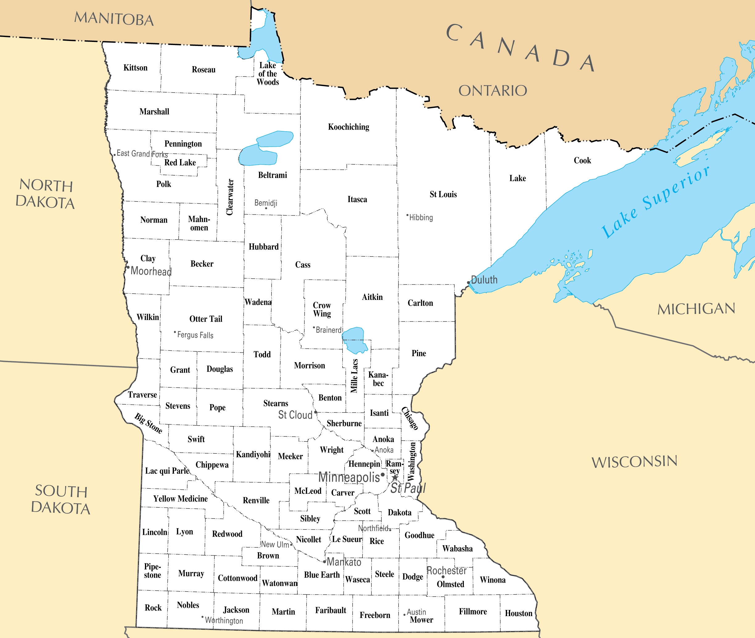 Free Printable Minnesota Map PDF More Printables For Everyone
