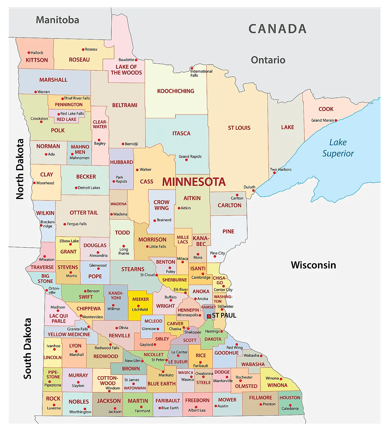 Free Printable Minnesota Map PDF More Printables For Everyone